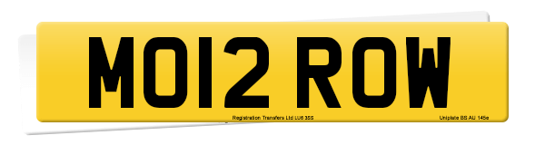 Registration number MO12 ROW